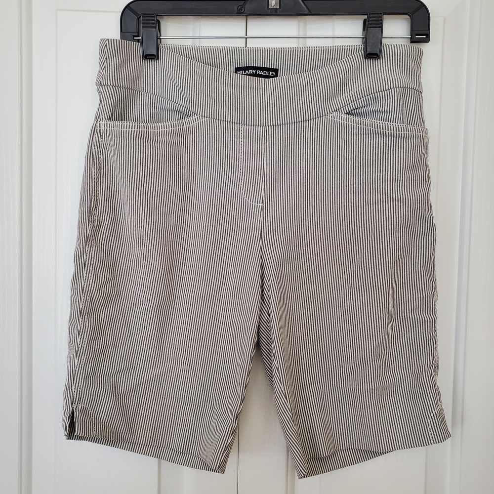 Hilary Radley Light blue and White Striped Women's Bermuda Shorts